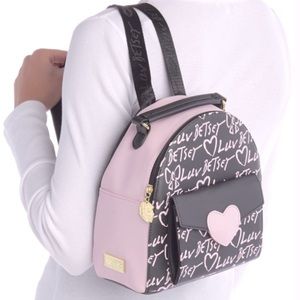 Luv Betsy Leahh Mid Size Backpack in pink black